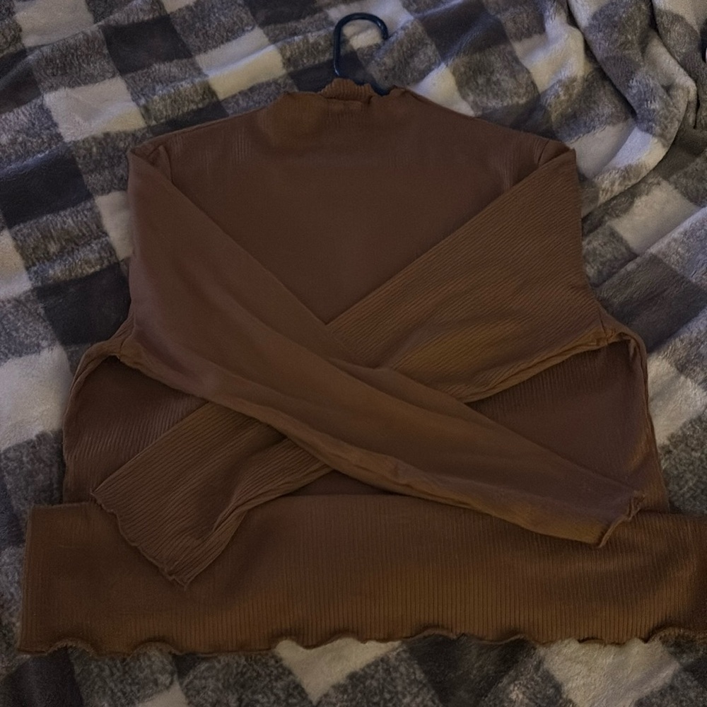 Brown turtle neck